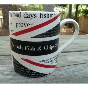 1990's Fish & Chips Mug 12oz by Andrew Tanner for Poole Pottery England